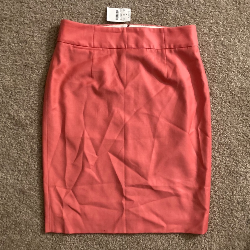 Pink coral orange J. Crew pencil skirt with zipper